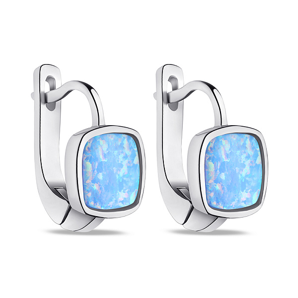 Серебряные серьги с опалом (арт. 7502/4549Пог) – изображение 1