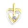 Золотая подвеска Два сердца с фианитом (арт. 440353жб) – изображение 1