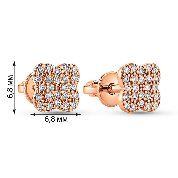 Серьги из красного золота с бриллиантами (арт. Т011509010) – изображение 3