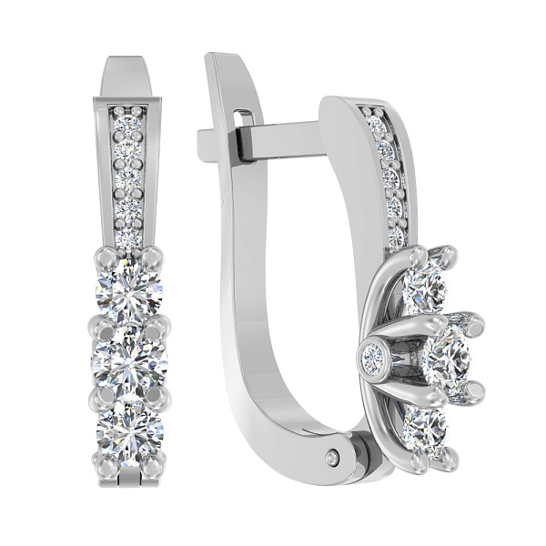 Золотые серьги с фианитами (арт. 110527б) – изображение 1