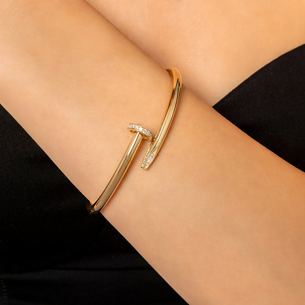 Браслет золотий «Цвях» з фіанітами (арт. 324860ж) – зображення 4