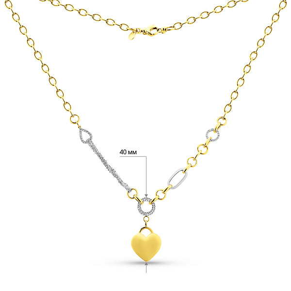 Кольє з жовтого і білого золота з фіанітами (арт. 350783жб) – зображення 6