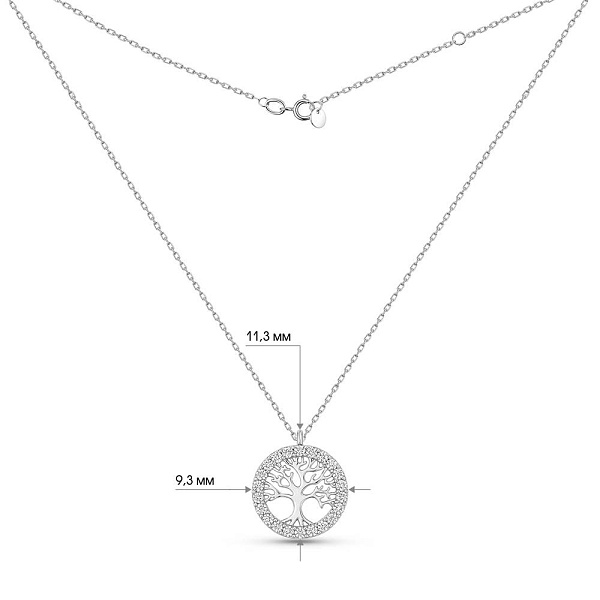 Кольє Дерево з білого золота з діамантами (арт. Ц011543010б) – зображення 4
