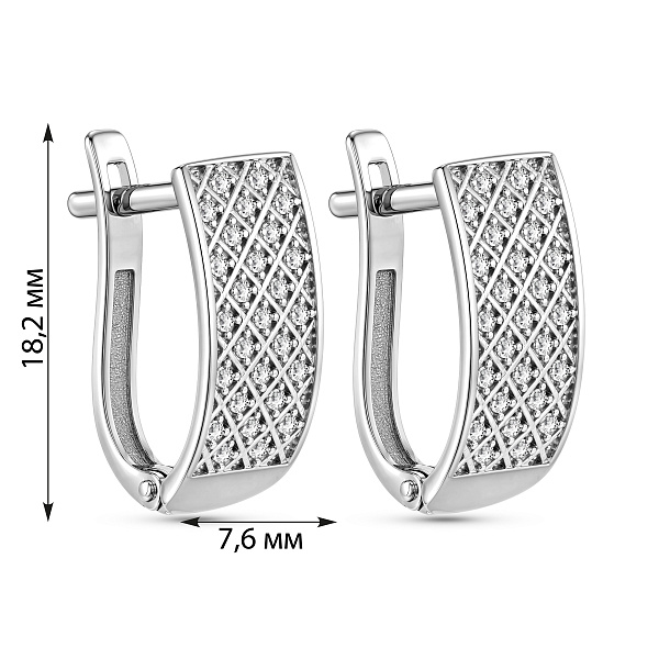 Серьги из белого золота с фианитами (арт. 111900б) – изображение 4