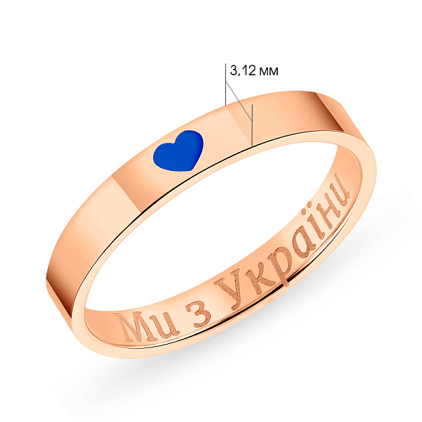 Золотое патриотическое обручальное кольцо с синей эмалью (арт. 239222ес) – изображение 3