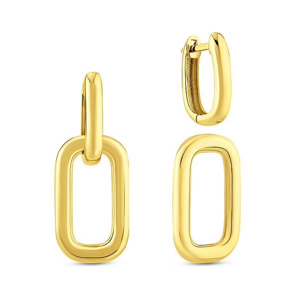 Серьги трансформеры из желтого золота без камней (арт. 1091828ж) – изображение 1