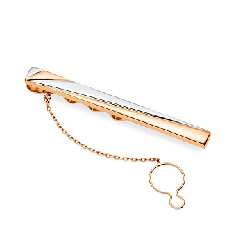 Затискач для краватки золотий з родіюванням (арт. 200041р)