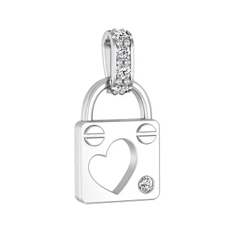 Золота підвіска Замочок з фіанітами (арт. 440644б)