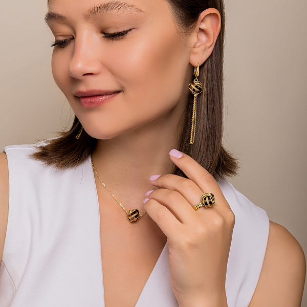 Длинные золотые серьги Francelli (арт. 1091357жкр) – изображение 7