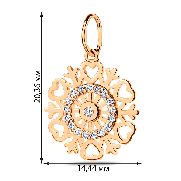 Золотая подвеска с фианитами (арт. 424148) – изображение 2