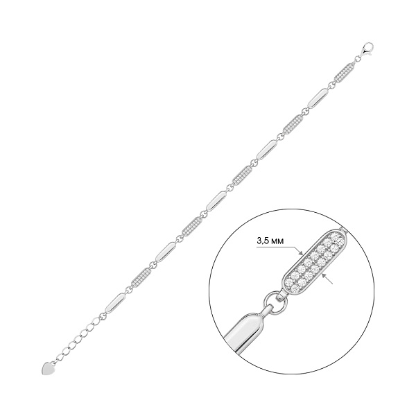 Серебряный браслет с россыпью фианитов (арт. 7509/5101) – изображение 2