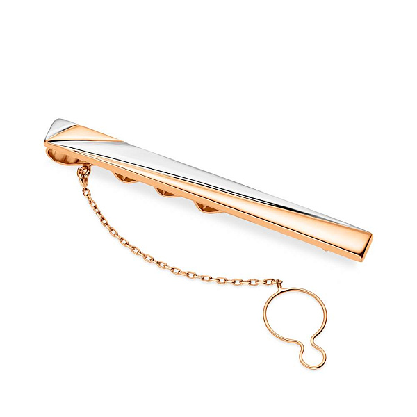 Зажим для галстука золотой с родированием (арт. 200041р) – изображение 1