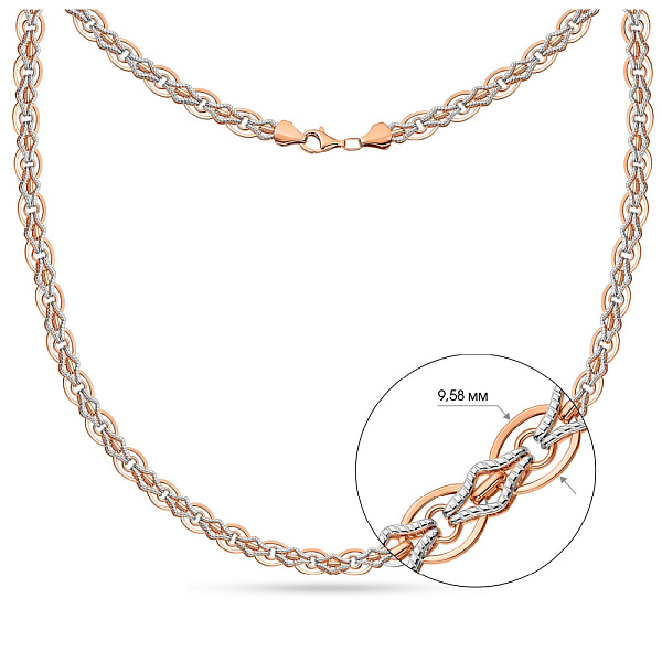 Кольє з червоного і білого золота (арт. 350111кб) – зображення 4