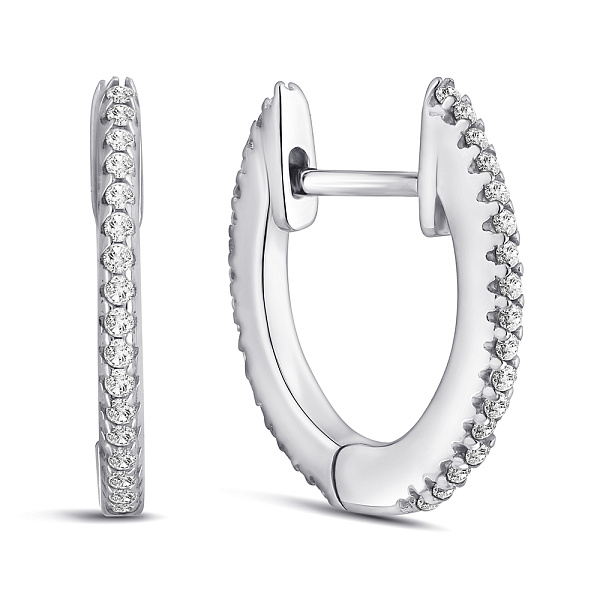 Серьги-кольца из серебра с фианитами (арт. 7502/10027/15) – изображение 1