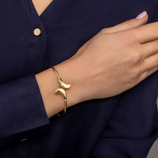 Жесткий браслет из желтого золота без камней (арт. 3261256ж) – изображение 3