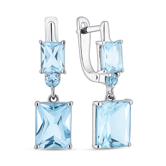 Серебряные серьги с топазом (арт. 7502/2089506Пг)