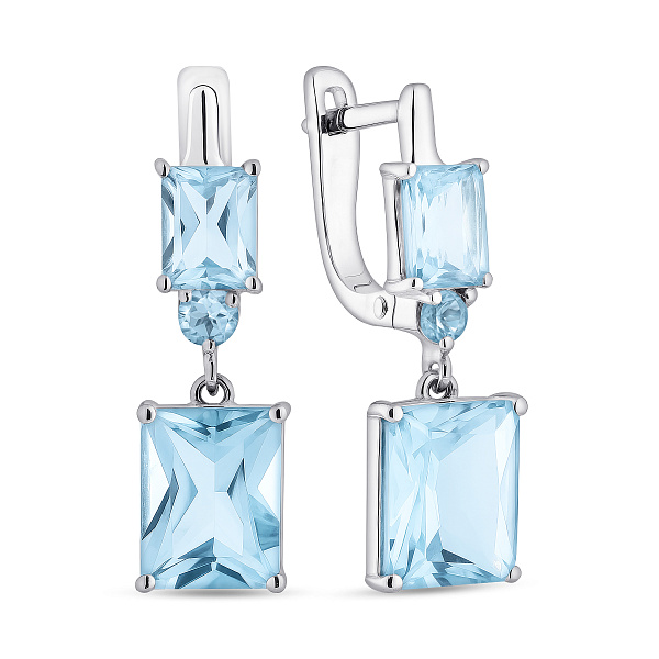 Серебряные серьги с топазом (арт. 7502/2089506Пг) – изображение 1