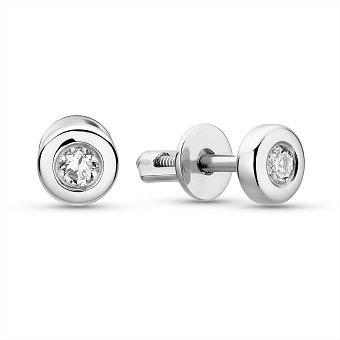 Золотые серьги-пусеты с бриллиантами (арт. Т011036010б)