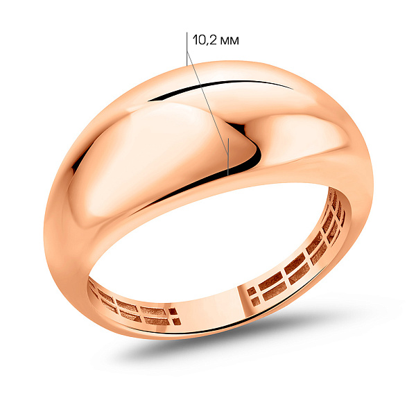 Кольцо из красного золота без камней (арт. 156582) – изображение 4