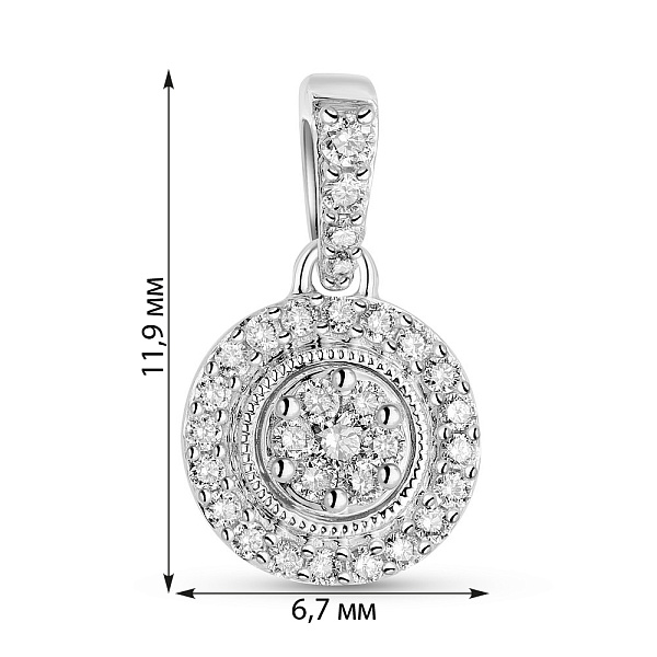 Подвеска из белого золота с бриллиантами (арт. П341471010б) – изображение 3