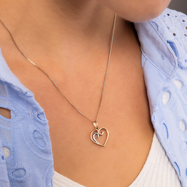 Золотая подвеска Сердце (арт. 440639) – изображение 2