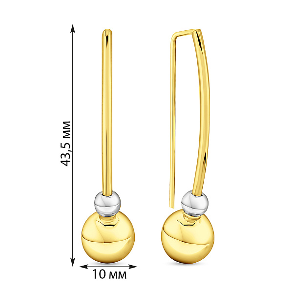 Серьги из желтого золота (арт. 100965/3жб) – изображение 4
