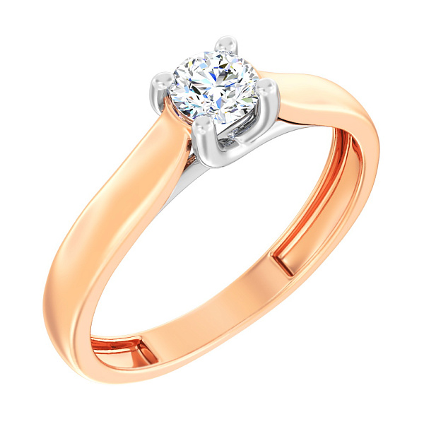 Кольцо из золота с бриллиантом (арт. К01109504636) – изображение 1