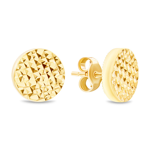 Золотые серьги-пусеты «Монеты» (арт. 107862/2ж) – изображение 1
