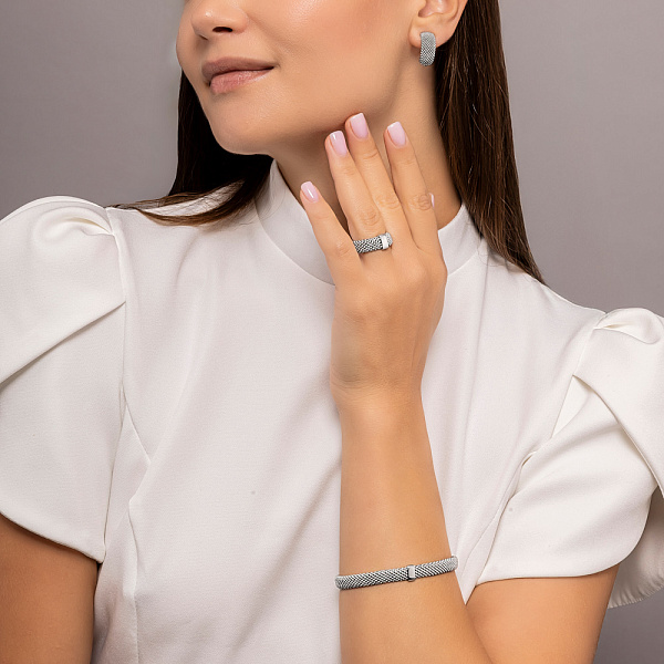 Серьги из белого золота (арт. 1092015б) – изображение 4