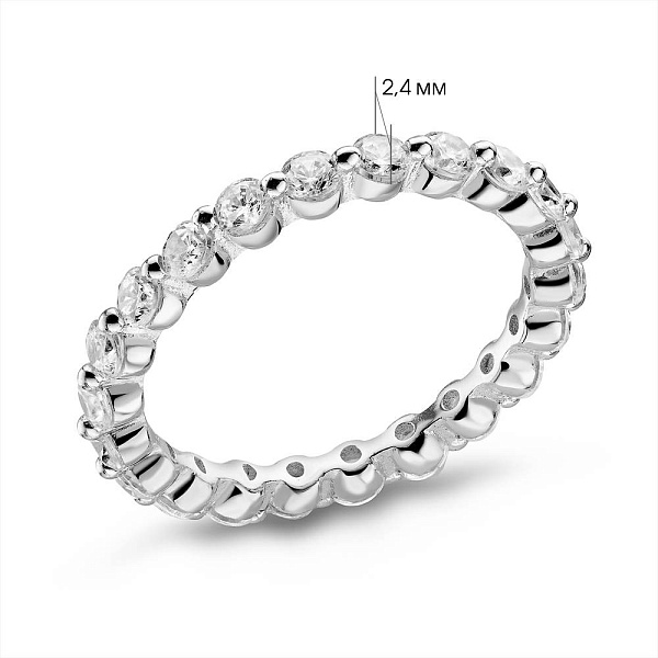 Серебряное кольцо с дорожкой из фианитов (арт. 7501/8310) – изображение 2