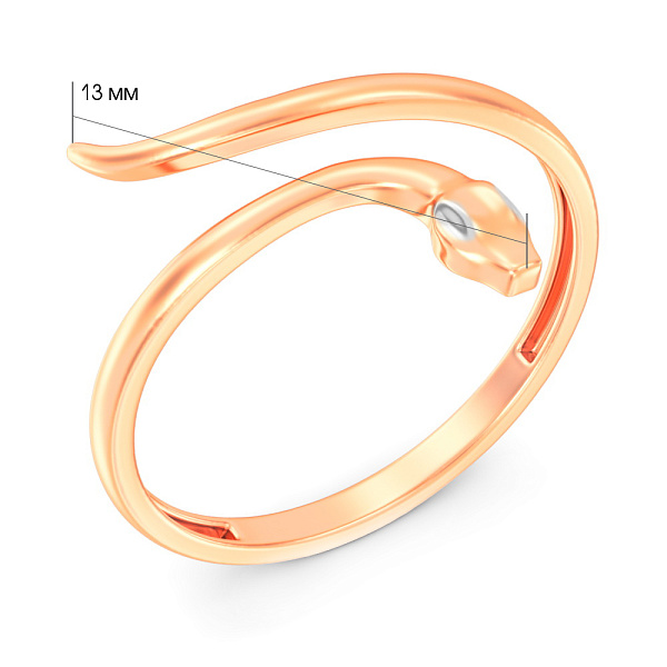 Золота каблучка Змія (арт. 140806) – зображення 5