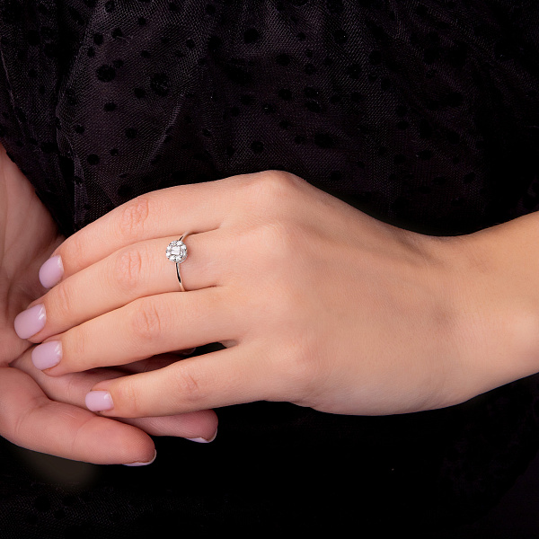 Золотое кольцо с бриллиантами (арт. К341383020б) – изображение 3