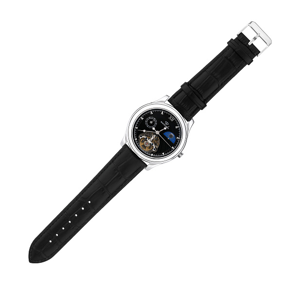 Массивные серебряные часы без камней (арт. 7526/337чч) – изображение 1