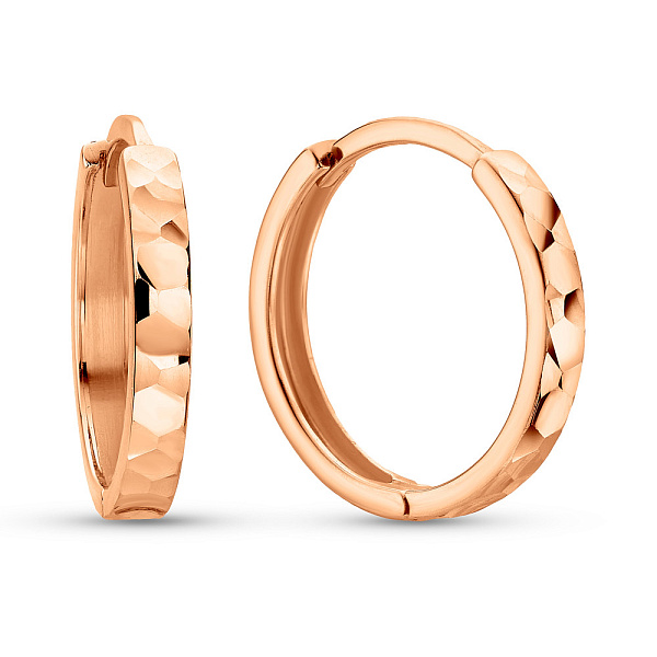 Золоті сережки-кільця без каменів (арт. 110880) – зображення 1