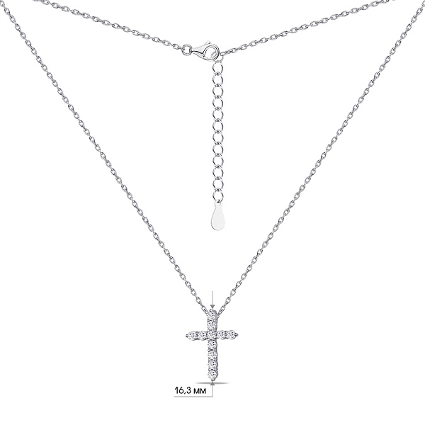 Серебряное колье Крестик с фианитами (арт. 7507/1477/1) – изображение 3