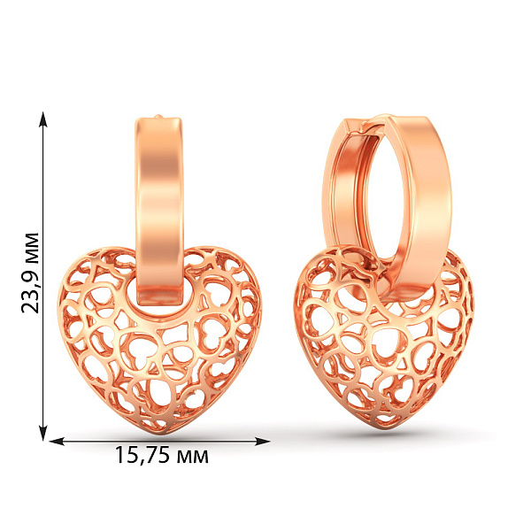 Золоті сережки Сердечка (арт. 1101026) – зображення 9