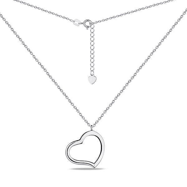Серебряное колье Сердце без камней (арт. 7507/1839) – изображение 2