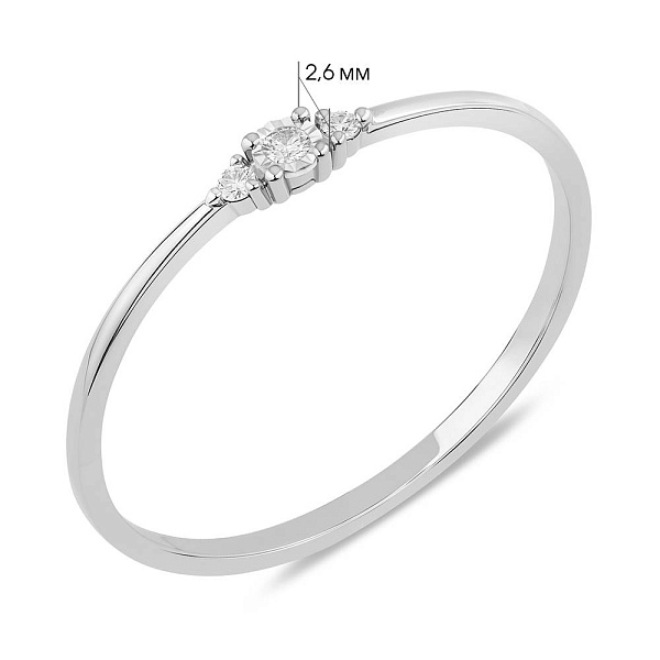 Золота каблучка з діамантами (арт. К011705б) – зображення 2