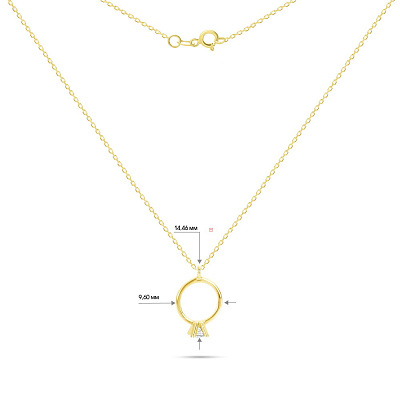 Кольє «Заручальна каблучка» з жовтого золота  (арт. 350625ж)
