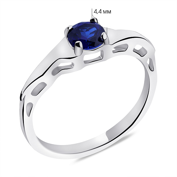 Кольцо серебряное с сапфиром (арт. 7501/573Спскп) – изображение 2