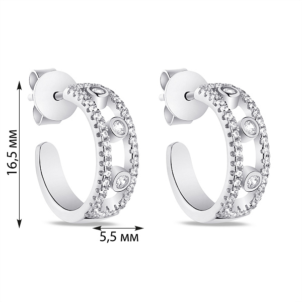Серьги из серебра с фианитами (арт. 7518/6382) – изображение 2