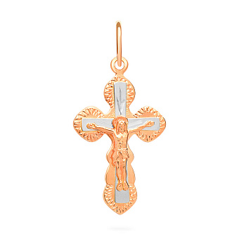 Золотий натільний хрестик з розп'яттям (арт. 529701)