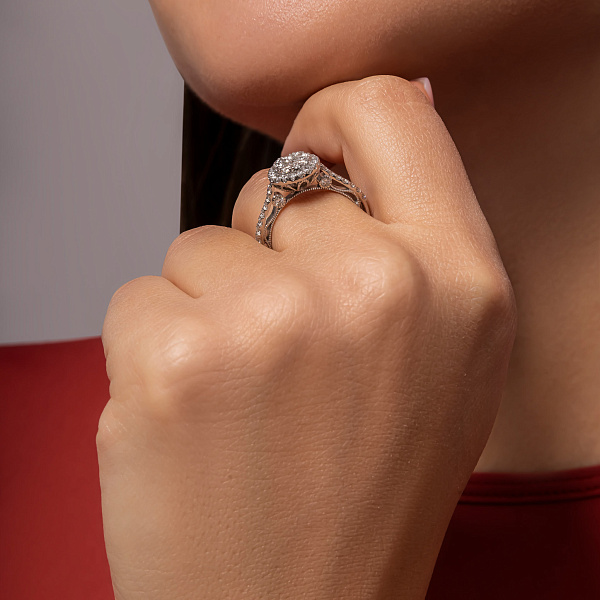 Золотое кольцо с бриллиантами (арт. К011629080б) – изображение 5