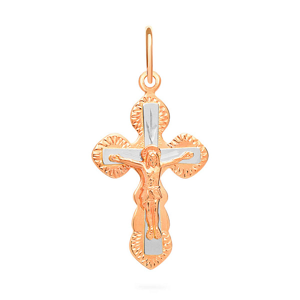 Золотий натільний хрестик з розп'яттям (арт. 529701) – зображення 1
