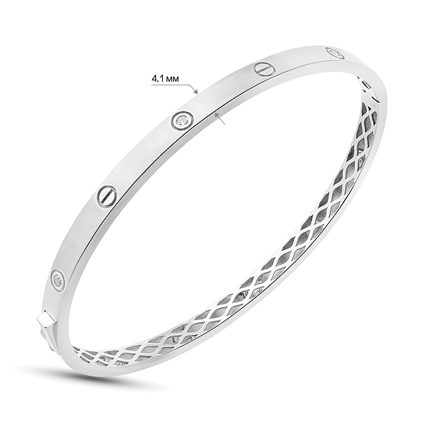 Жесткий браслет из белого золота (арт. 326193/4б) – изображение 5