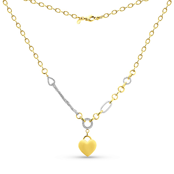 Кольє з жовтого і білого золота з фіанітами (арт. 350783жб) – зображення 2