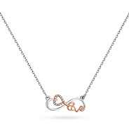 Кольє з білого і червоного золота з діамантами (арт. Ц011433бк)