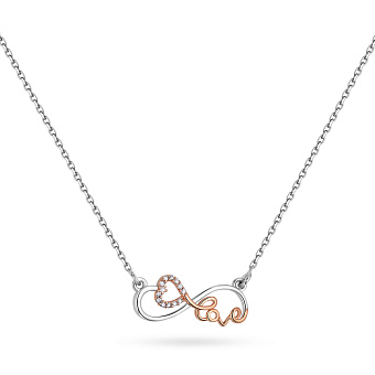 Колье из белого и красного золота с бриллиантами (арт. Ц011433бк)