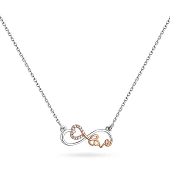 Кольє з білого і червоного золота з діамантами (арт. Ц011433бк)