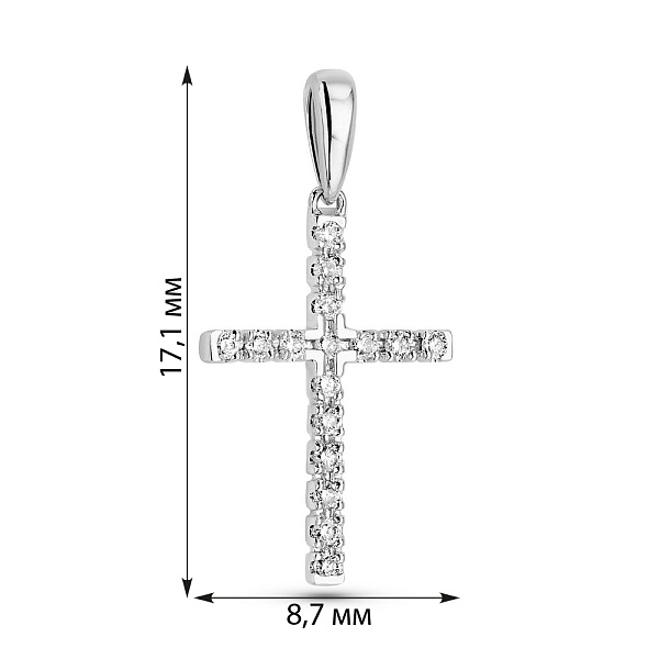 Золотой крестик с бриллиантами (арт. П341666005б) – изображение 4
